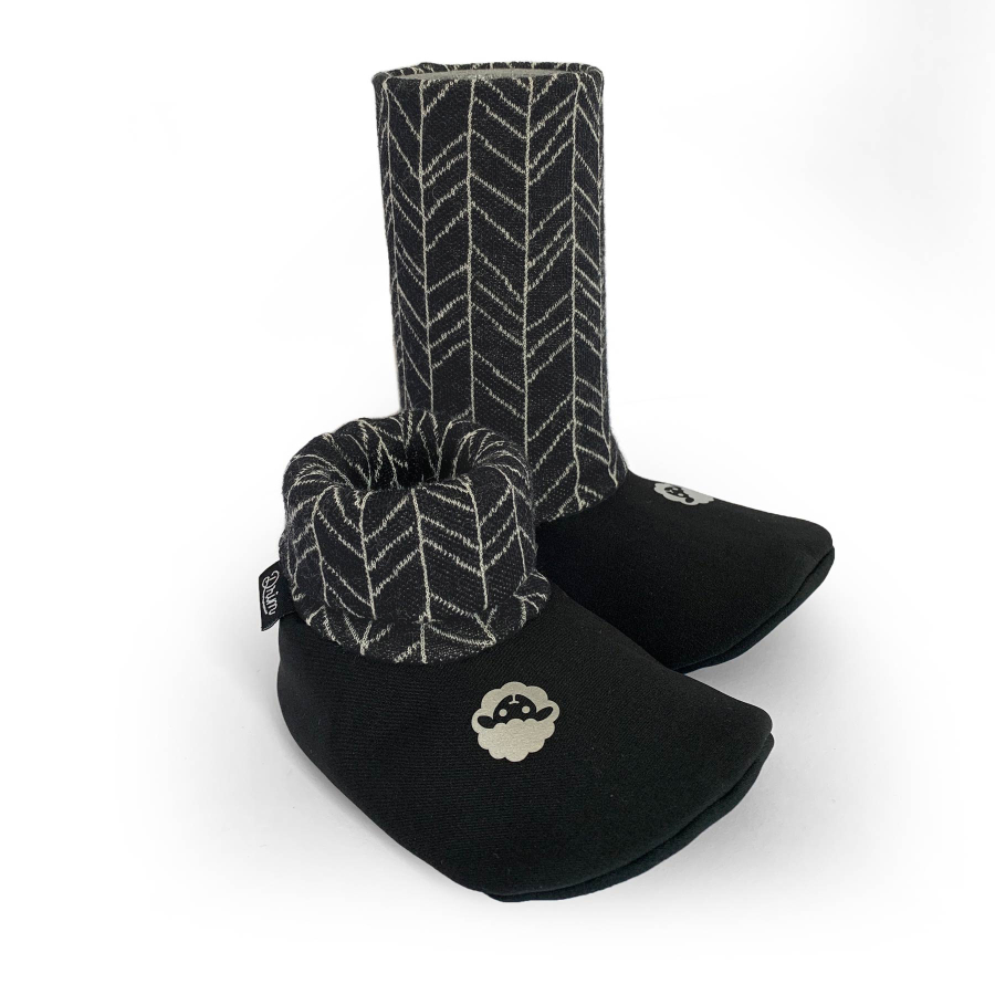 Softshelláčky MERINO soxie black/grafit line knit